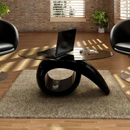 Oval Glass Coffee Table - US Stock