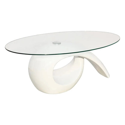 Oval Glass Coffee Table - US Stock